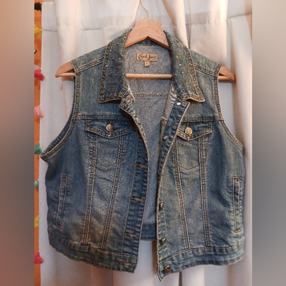 Chic Jeans Studded Denim Vest